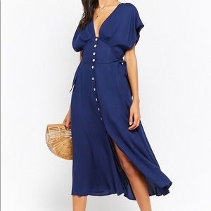 Forever 21 Contemporary Button Front Midi Dress